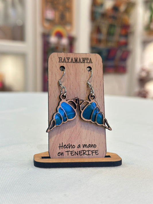 Pendiente Concha marina con Resina